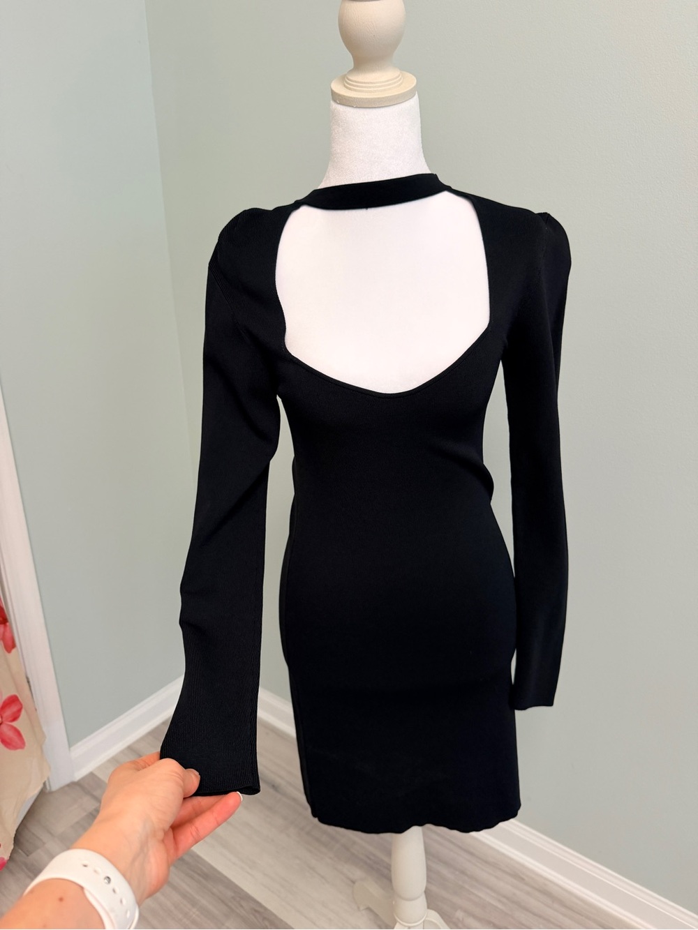 ZARA Classic Black Long Sleeve Knit Dress